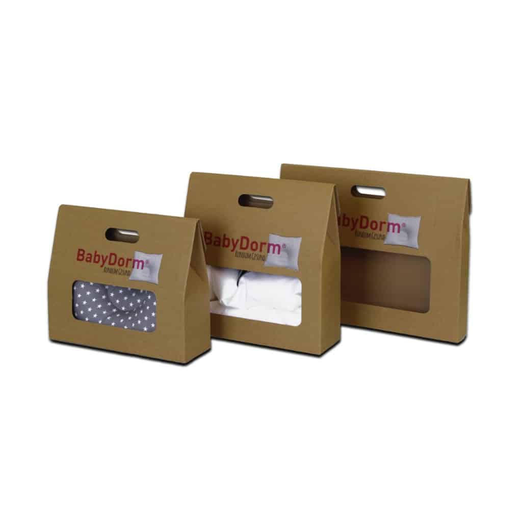 Cardboard box kids pillows and blankets