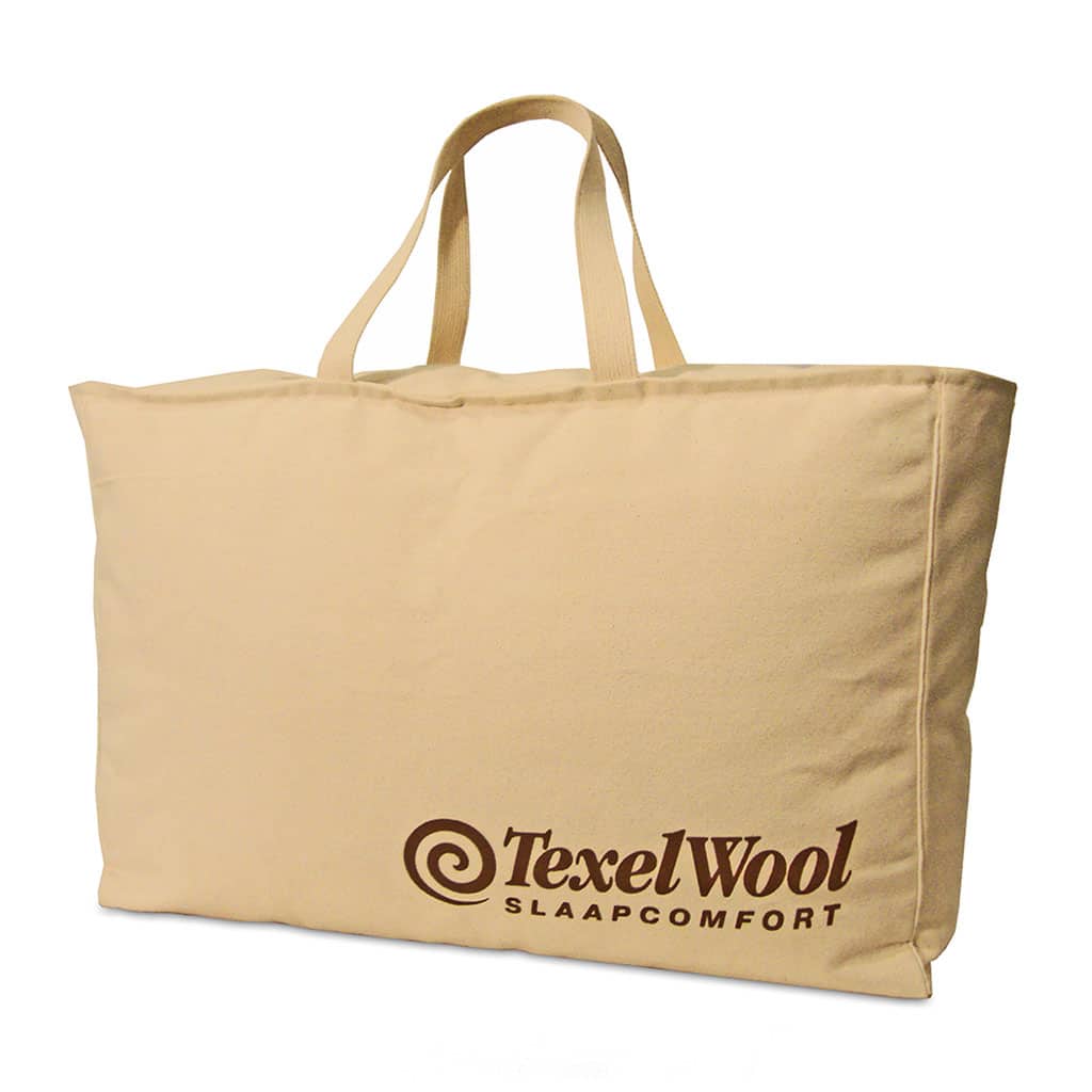 Sustainable and luxurious cotton canvas duvet carrier bag with print