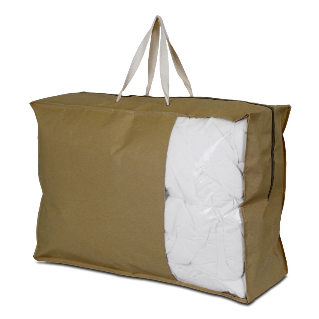 Paper duvet bag with zipper