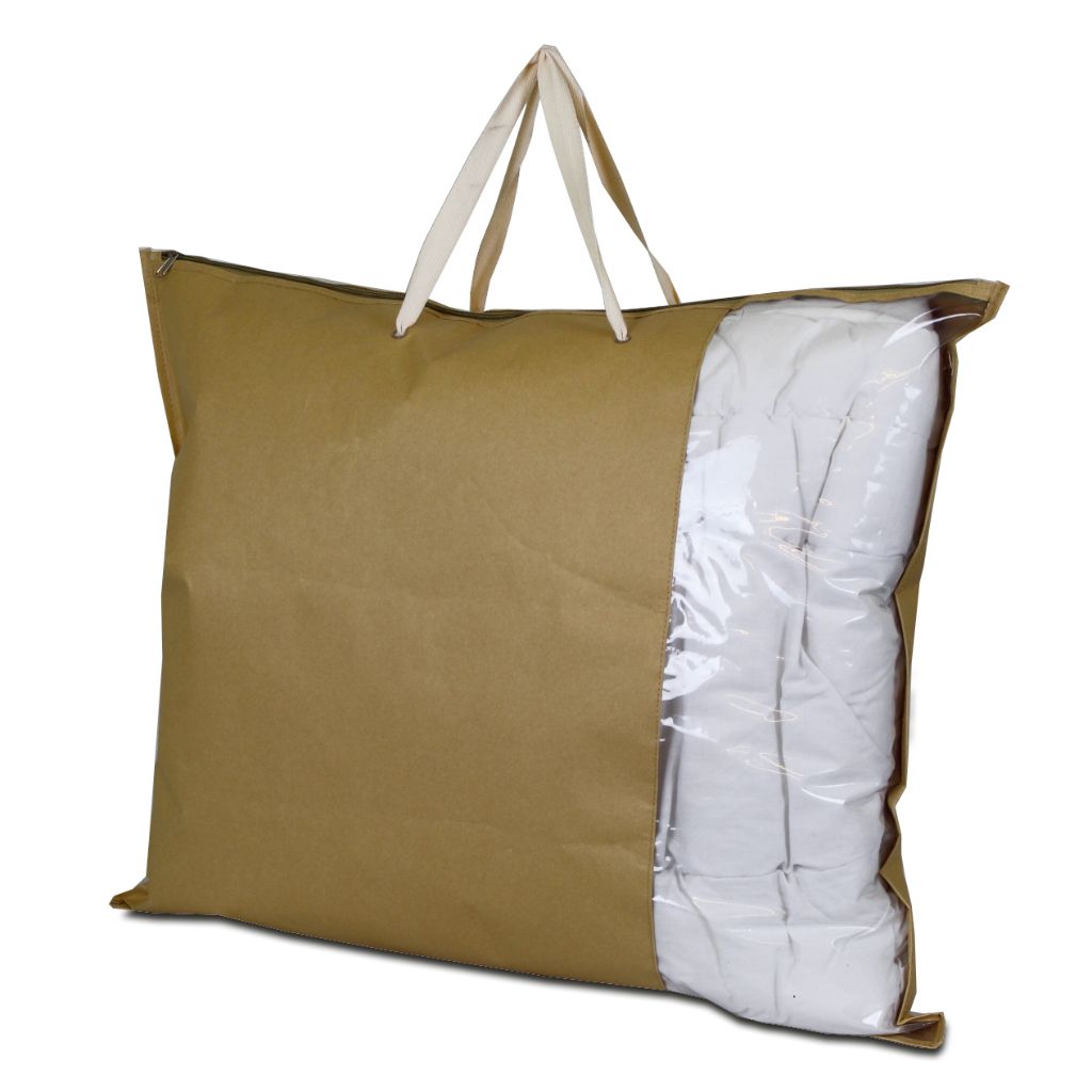 Paper pillow bag with handle and window