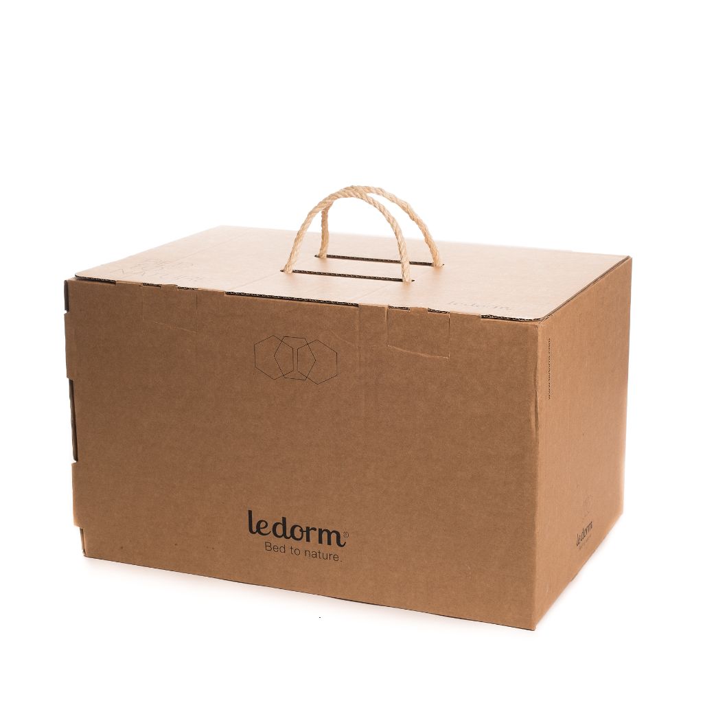 Recyclable cardboard box for duvet, full-colour print