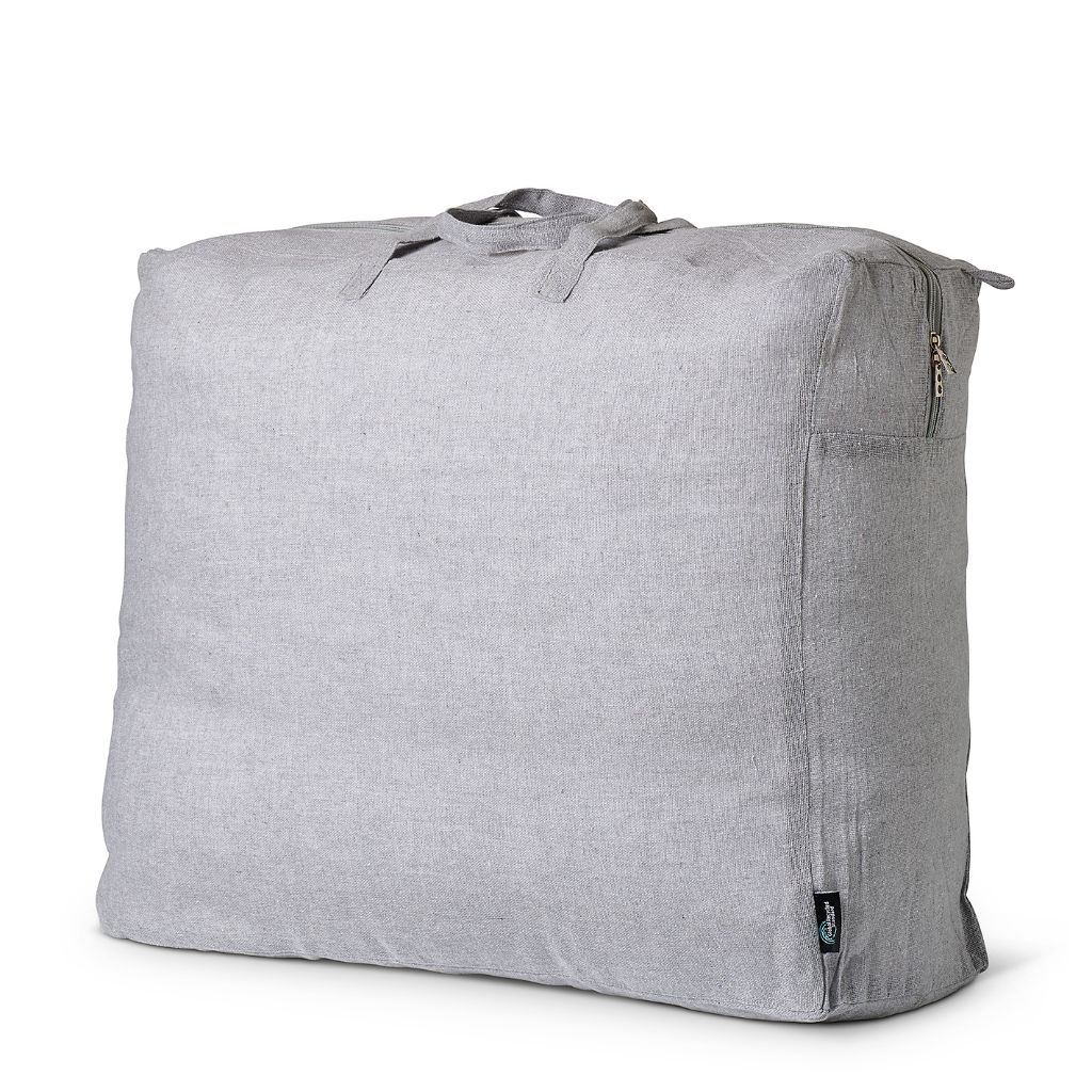 Grey recycled cotton bag for pillow